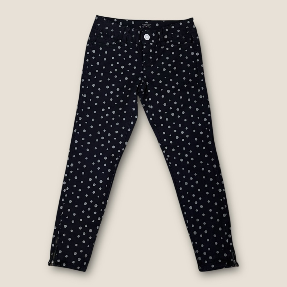 U.S Polo Assn. Low Rise Skinny Ankle Jeans Polka Dot Navy White 1/2